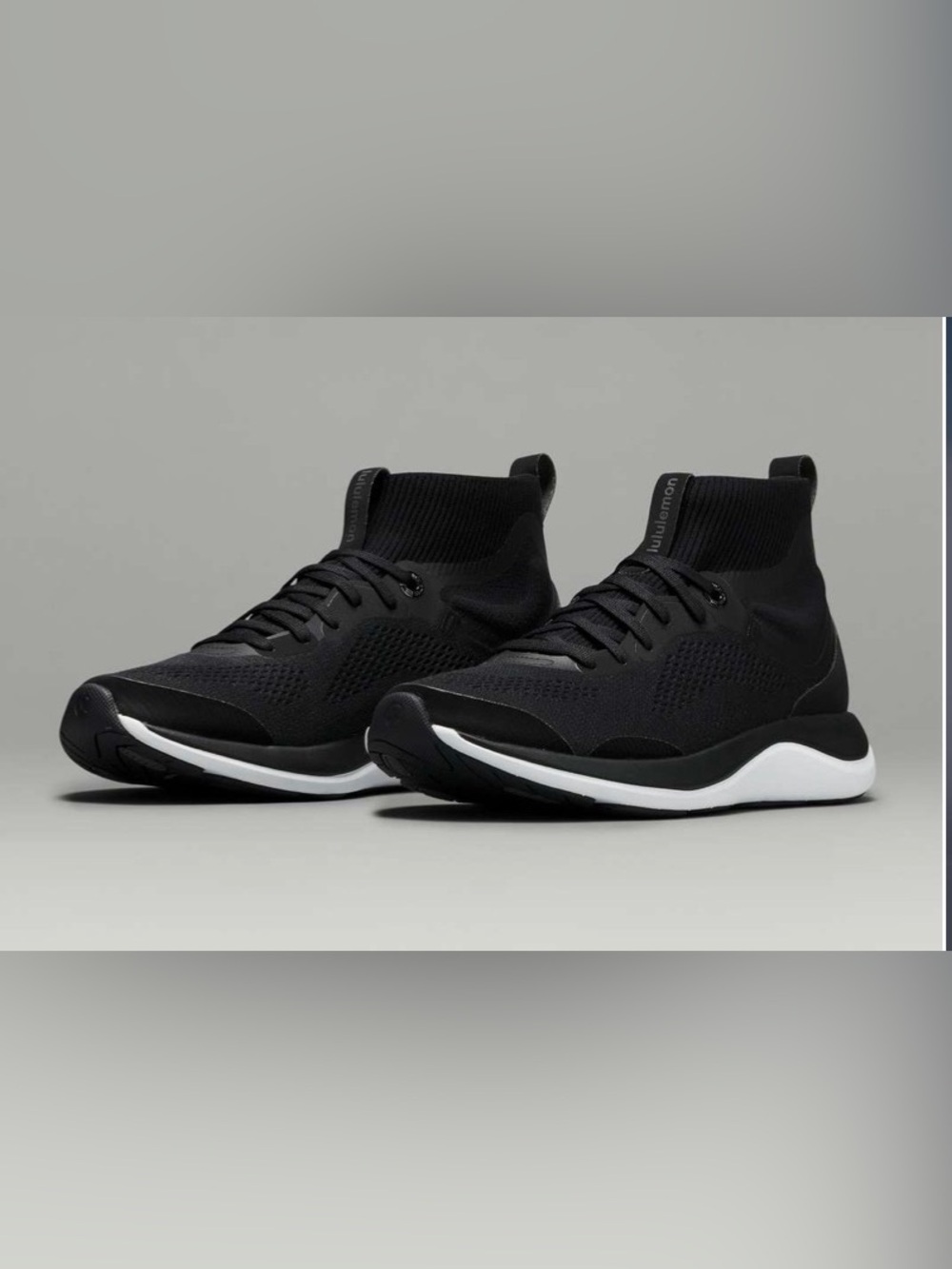 NIB New Lululemon Chargefeel Mid Womens Workout Shoe Black / Anchor / White